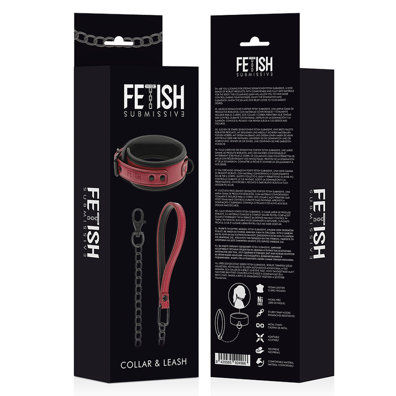 FETISH SUBMISSIVE DARK ROOM - NEOPRENE LINED CHAIN COLLAR